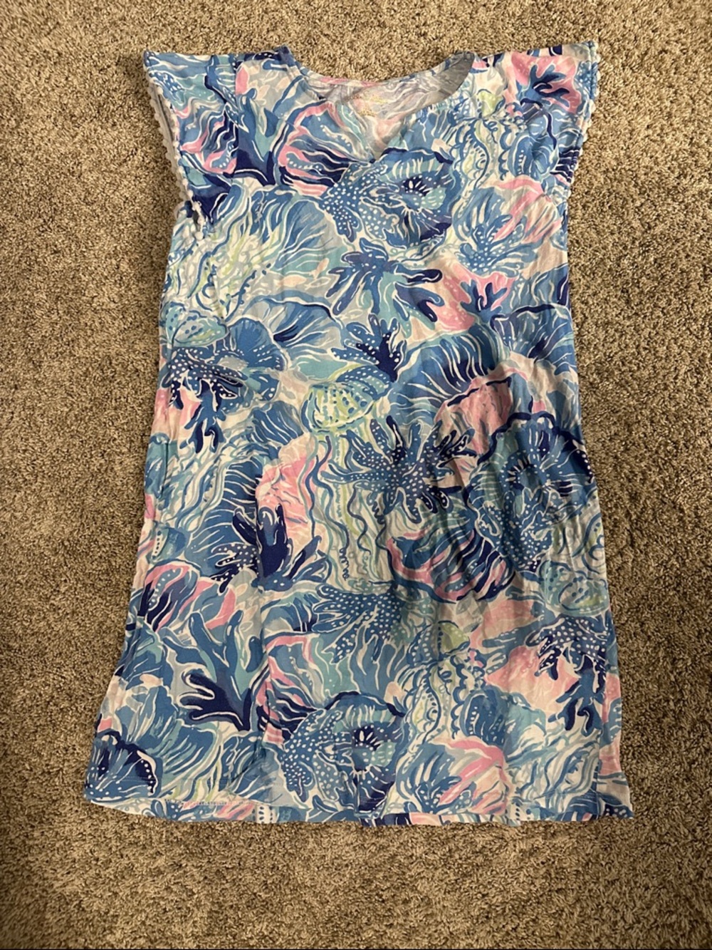 Girls Lilly Pulitzer size xl 12/14 Blue Pink Floral dress